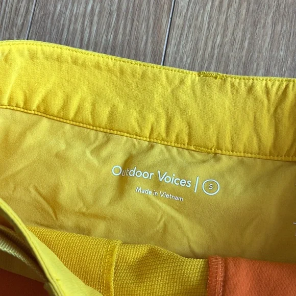 Outdoor Voices Rectrek Orange and Yellow Athletic Shorts - Picture 2 of 4